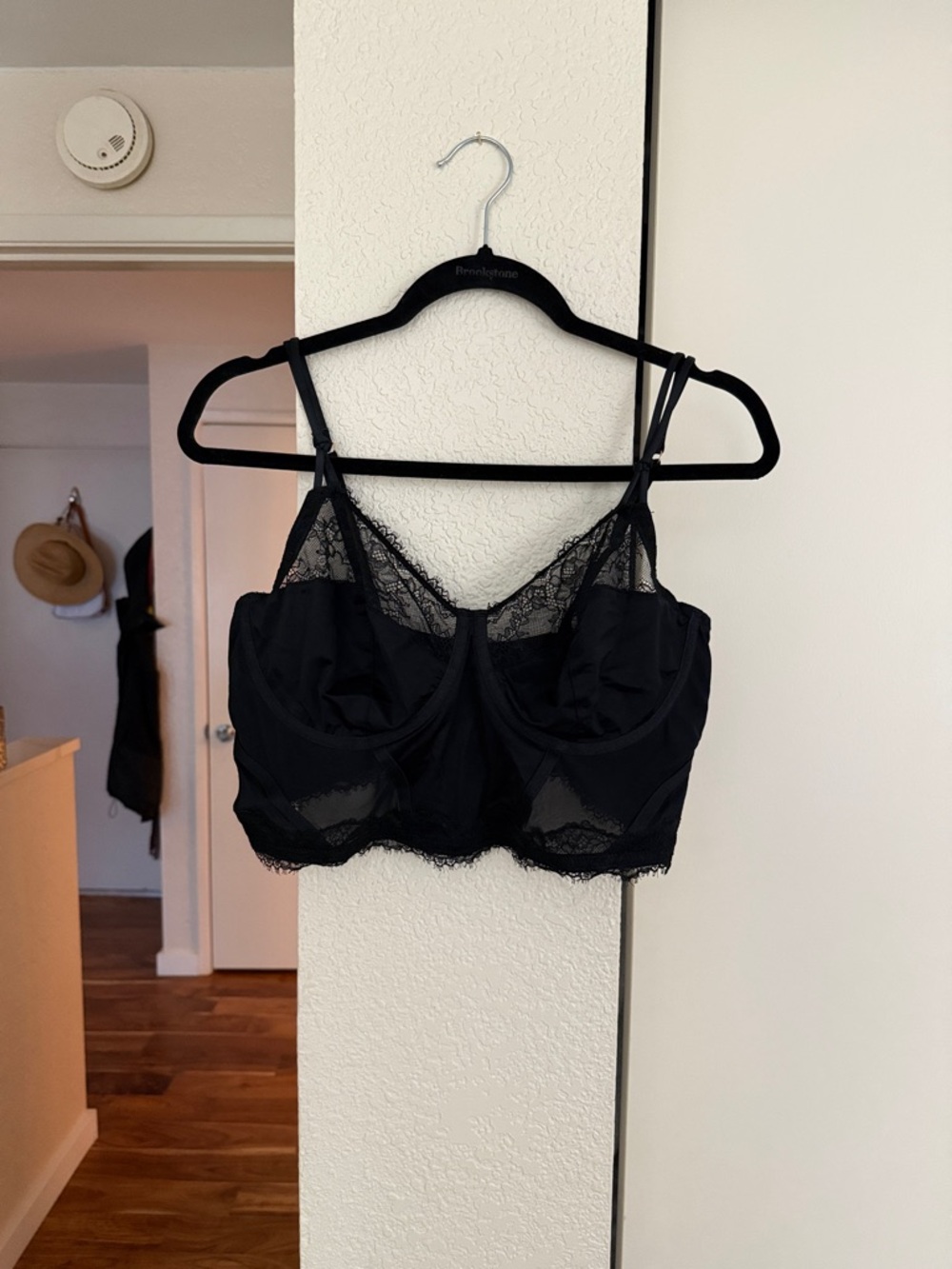 Auden Black Lace Longline Underwire Bralette